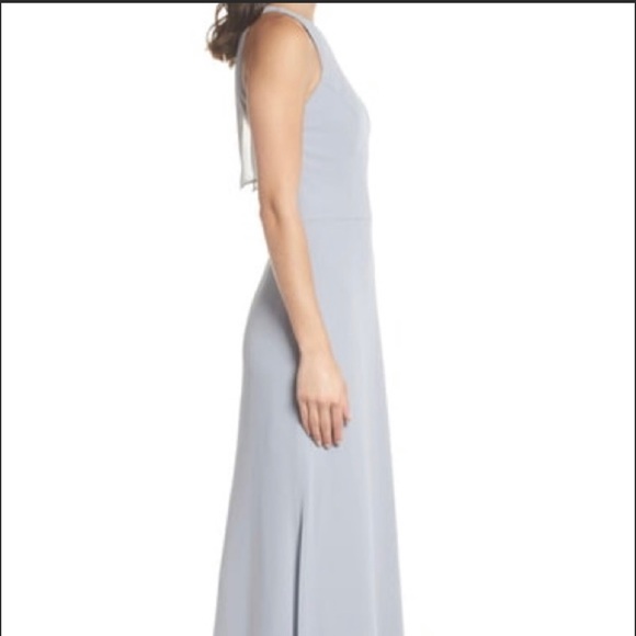 HAYLEY PAIGE Chiffon-Back Long Bridesmaid Dress 8 - Picture 2 of 4
